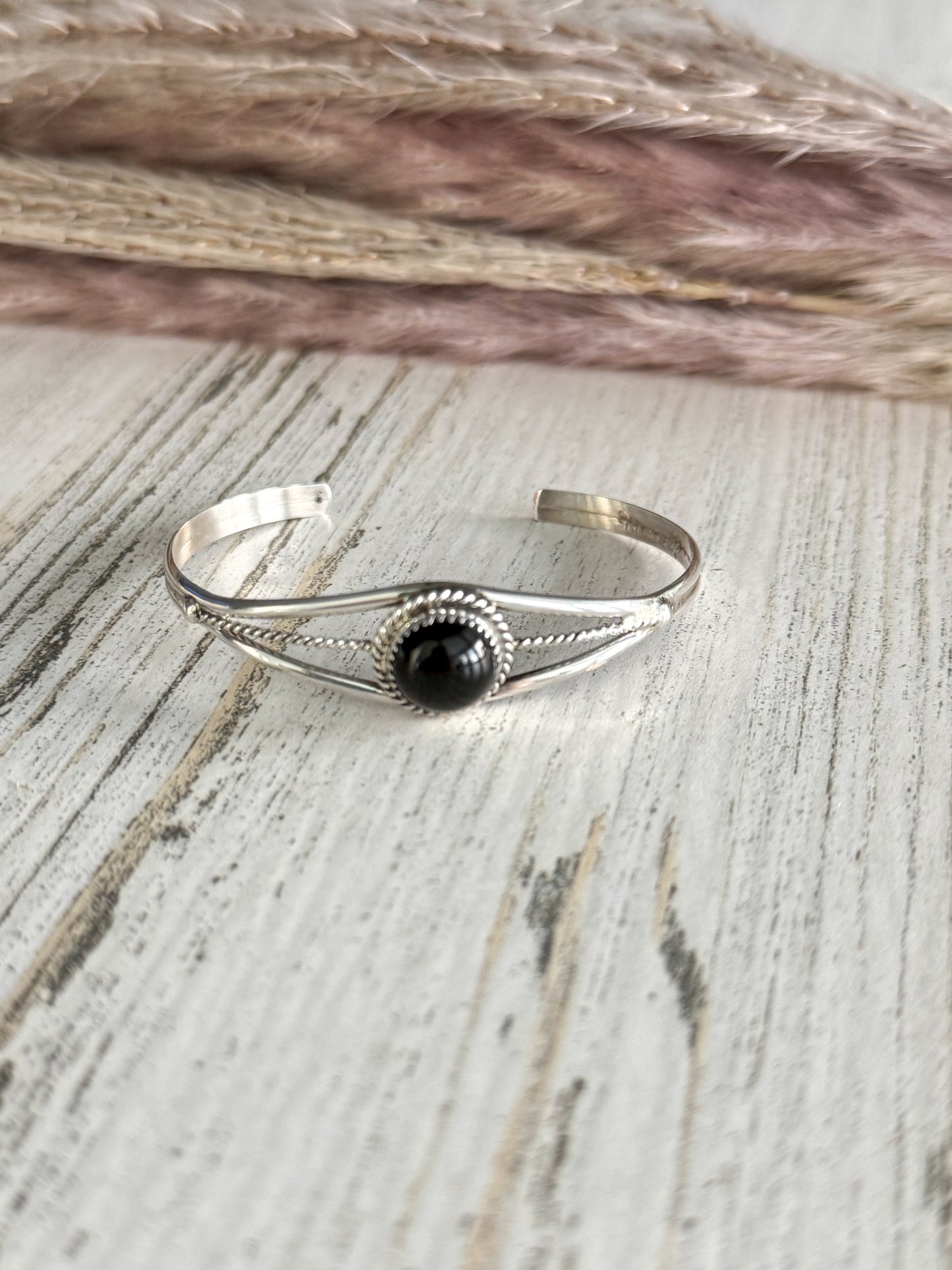 Native American Black Onyx Cuff 6”