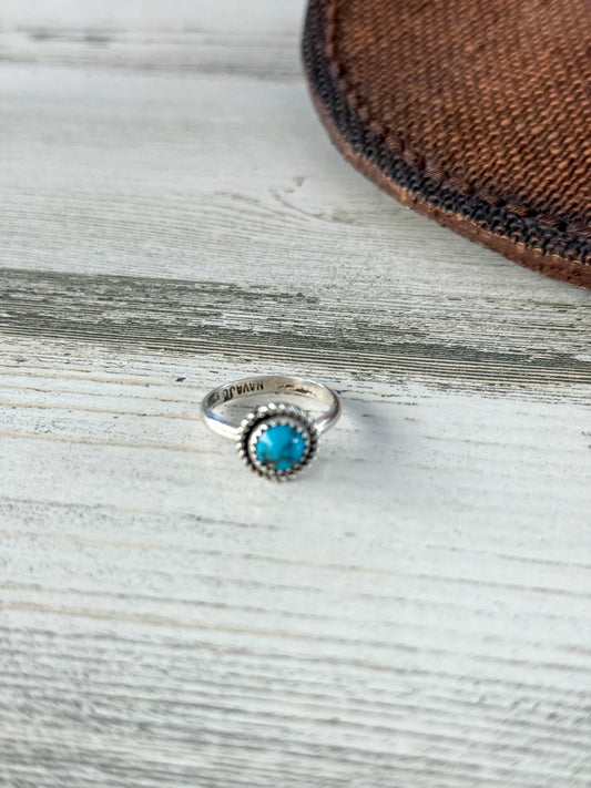 Native American Dainty Kingman Ring 6.5
