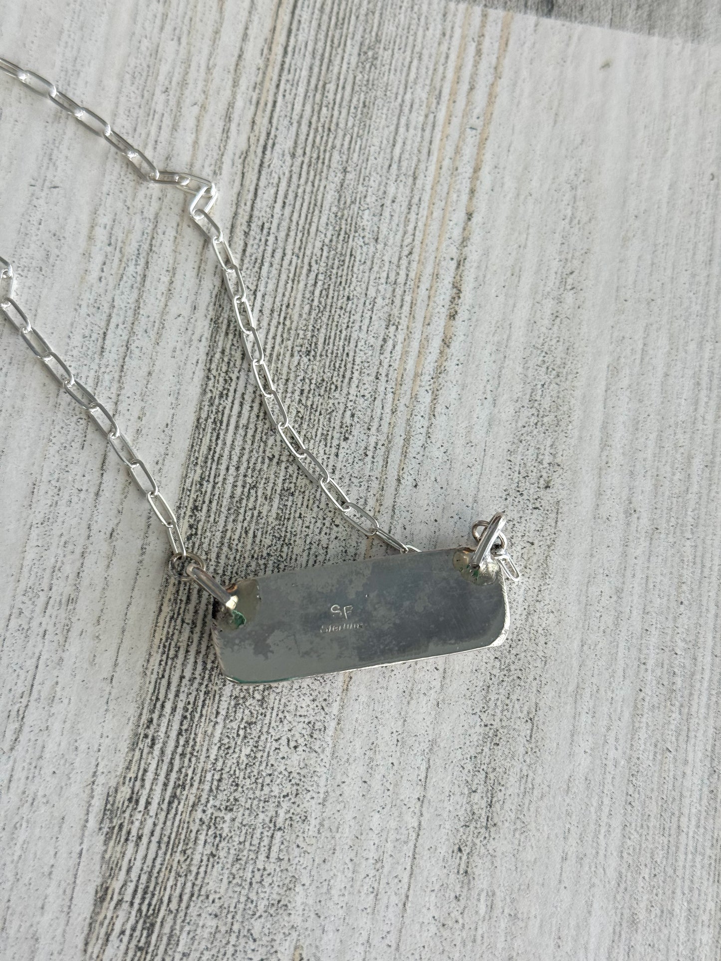 Native American Red Dahlia Bar Necklace 18"