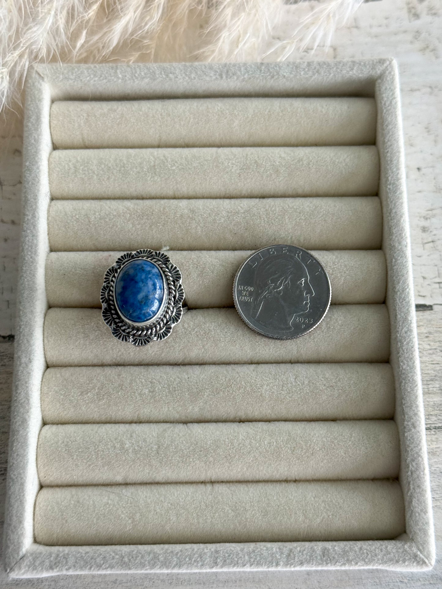 Native American Denim Lapis Ring 8