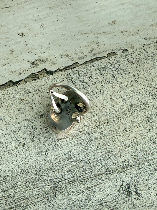 Native American Orange Spiny Leaf Ring 8.5
