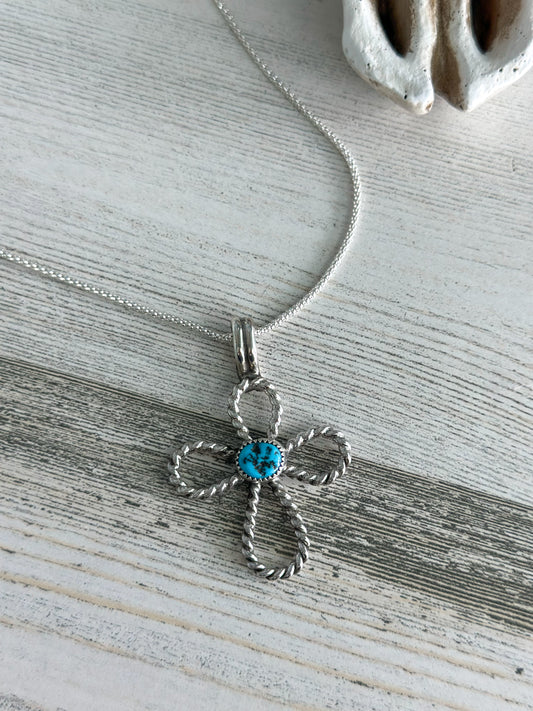 Native Made Cross Pendant Necklace 18"