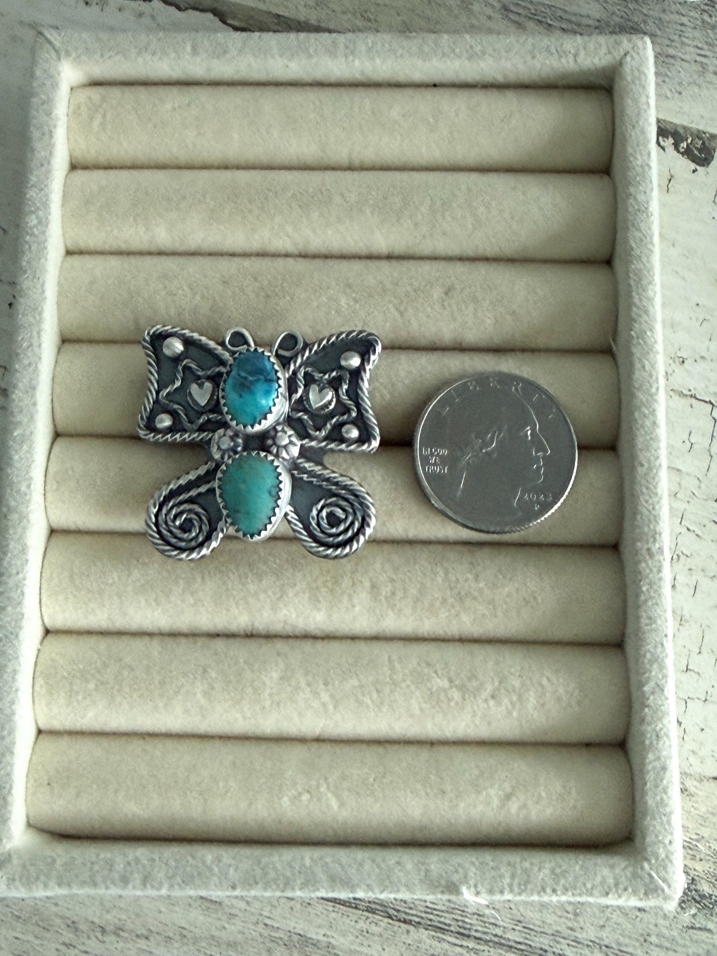 Native American Turquoise Butterfly Ring 9
