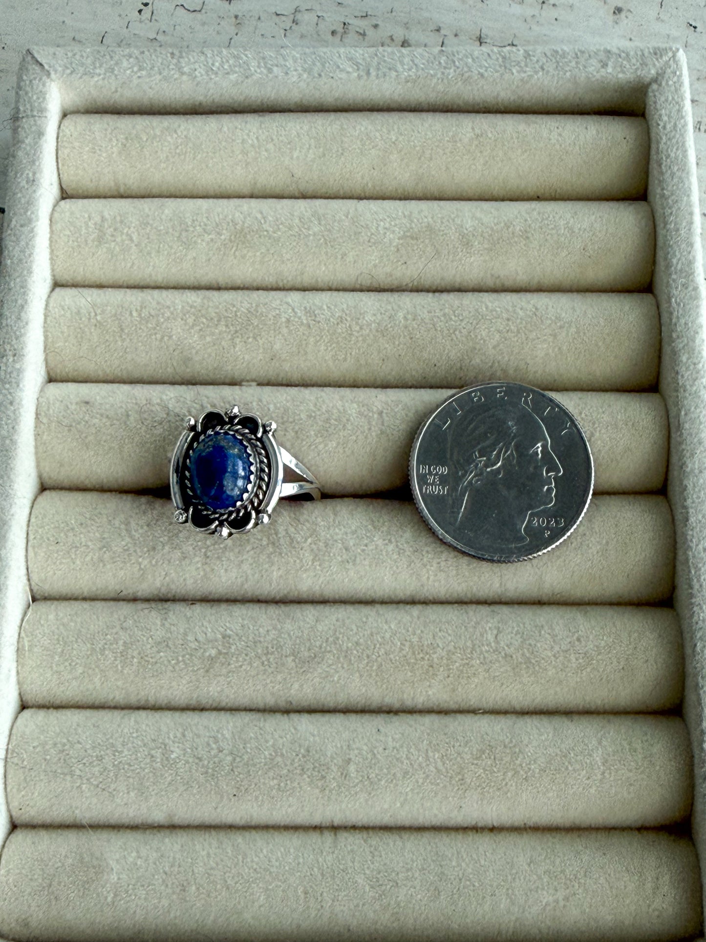 Native American Denim Lapis Ring 9