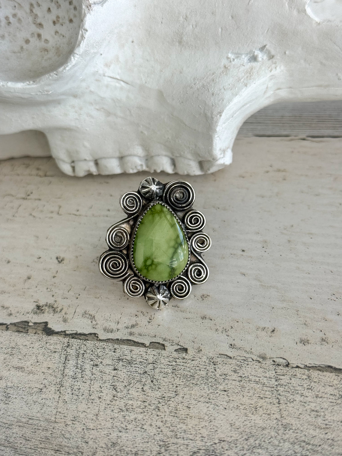 Native American Emerald Valley Adjustable Ring