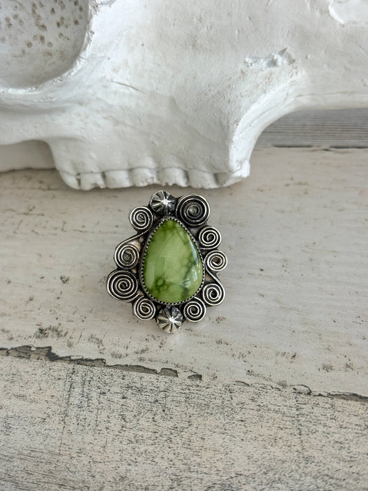 Native American Emerald Valley Adjustable Ring