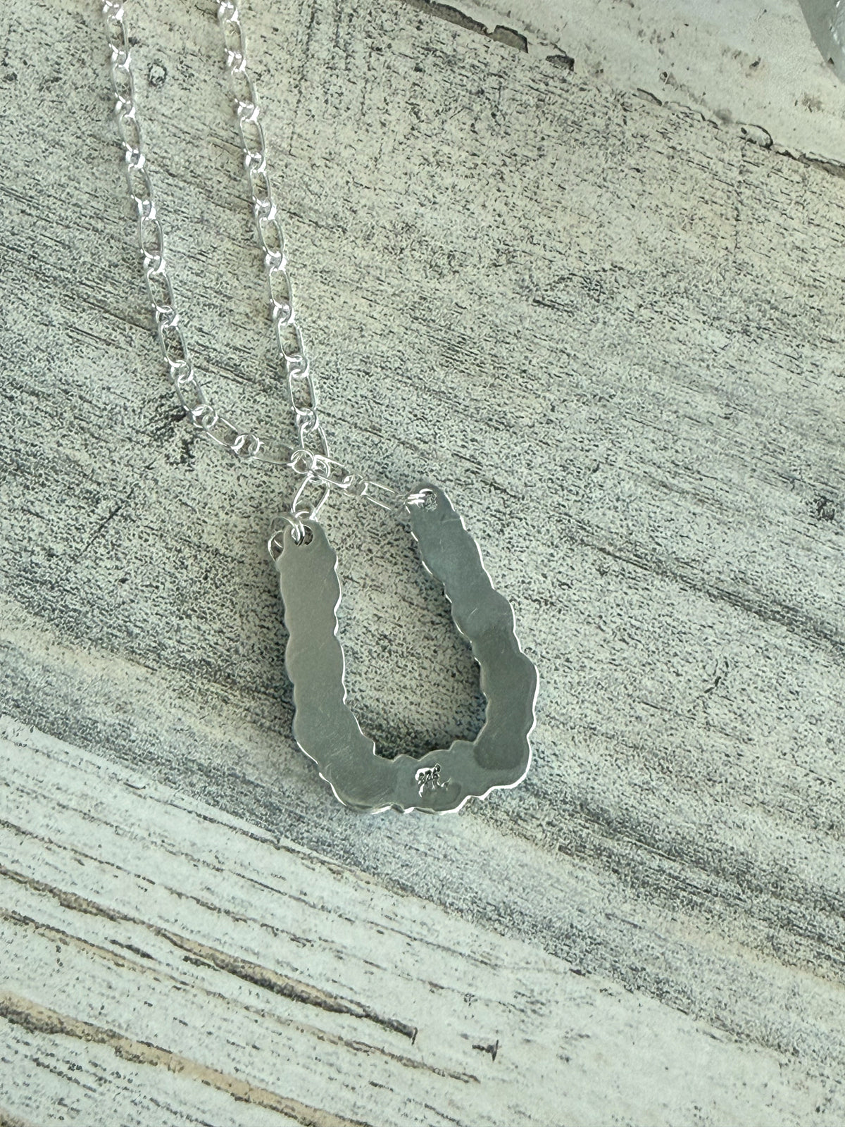 Native American Kingman Horseshoe Pendant Necklace 20"