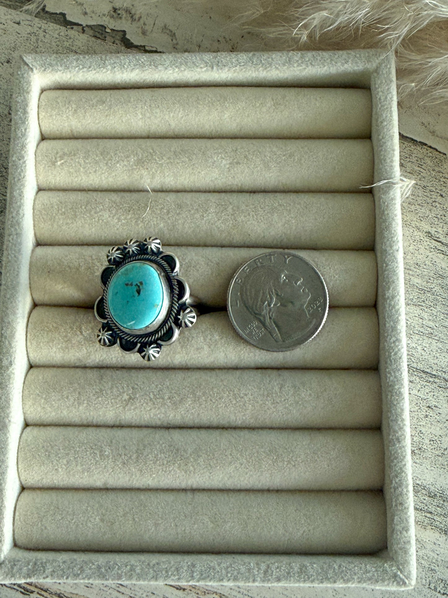 Native American Chilean Turquoise Adjustable Ring