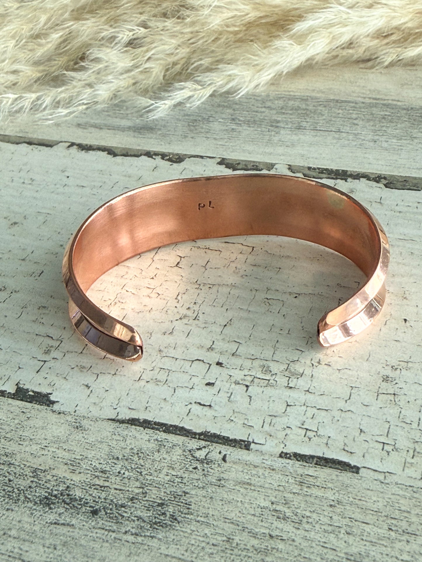 Native American Copper Coral Cuff 6.5"