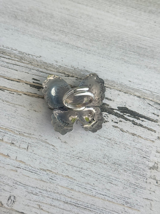 Native American Lapis Butterfly Adjustable Ring