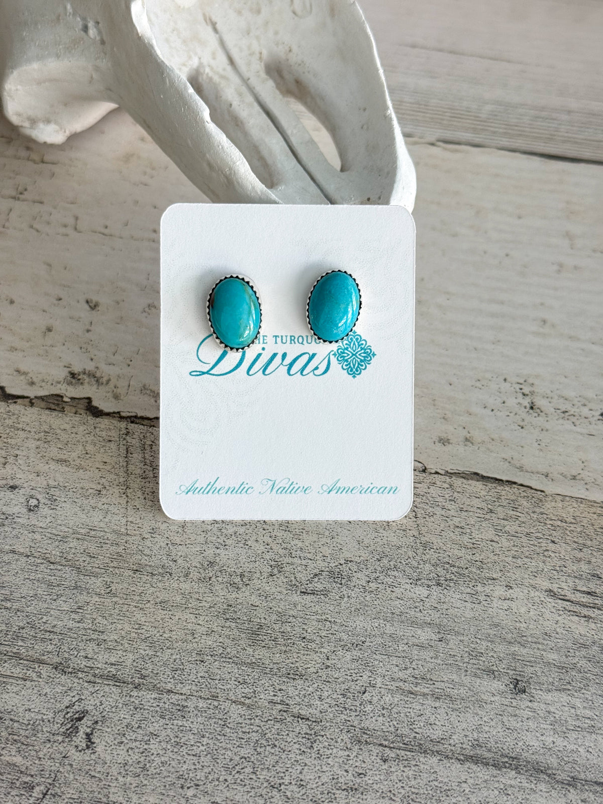 Native American Sonoran Turquoise Stud Earrings