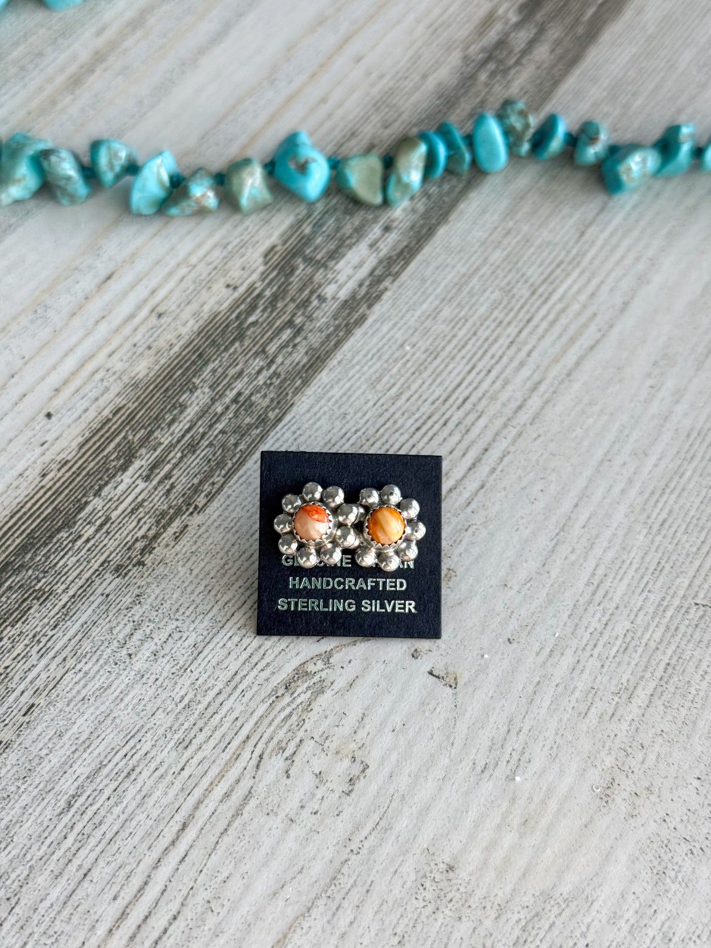 Native American Orange Spiny Studs