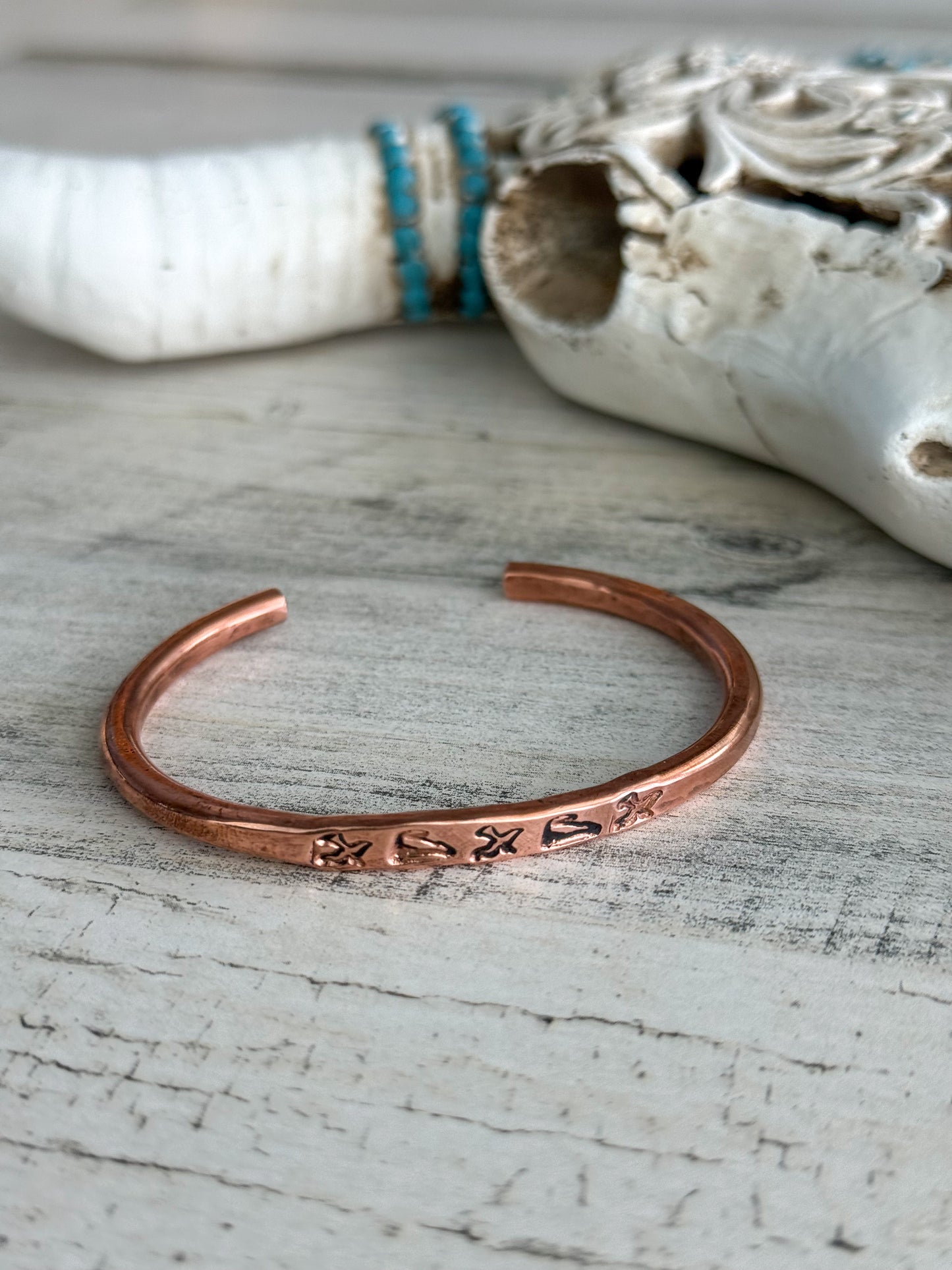 Native Made Copper Bird Bracelet 6.5”
