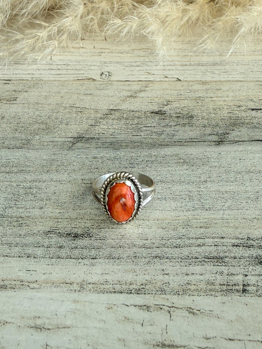 Native American Red Spiny Ring 6.5