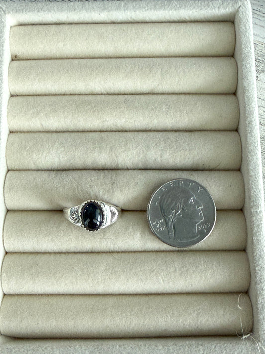 Native American Black Onyx Ring 8
