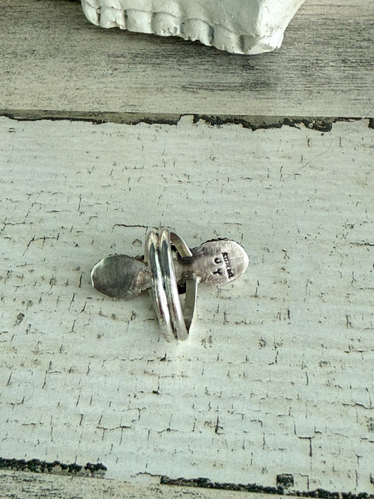Native American 3 Turquoise Stone Ring 10.25