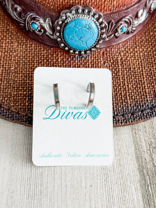 Native American Sterling Silver Hoop Earrings