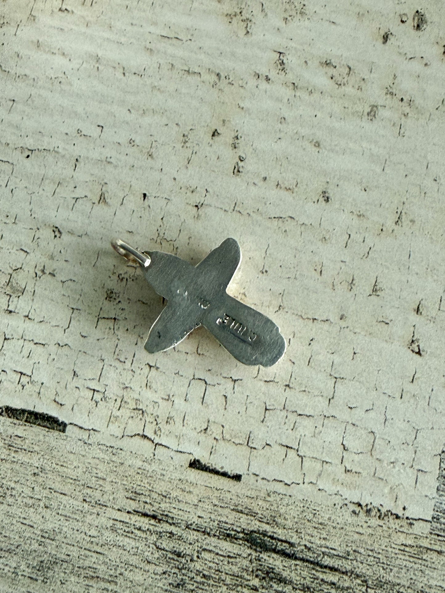Native American Coral Cross Pendant
