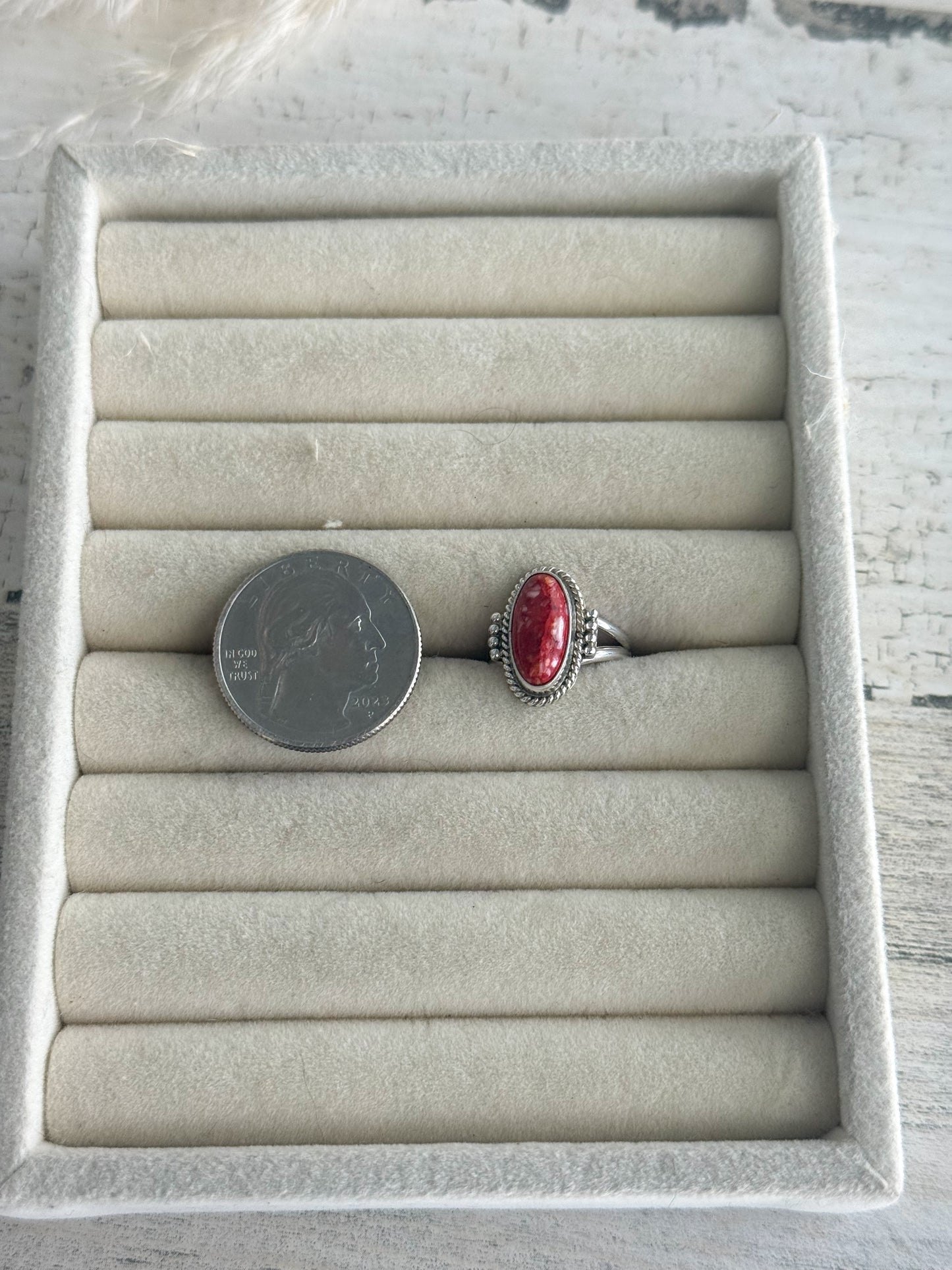 Native American Red Spiny Ring 5.5