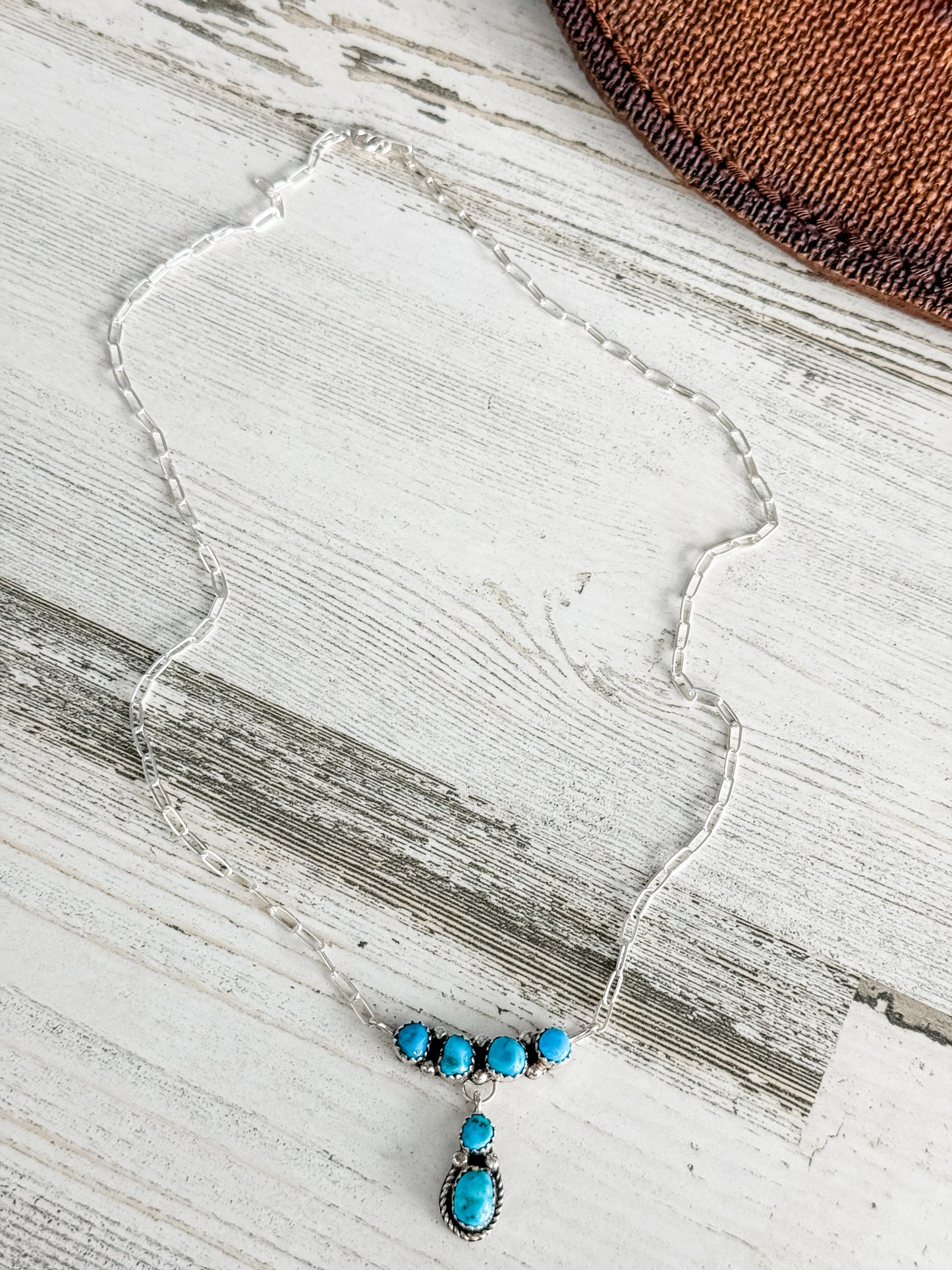 Native American Sleeping Beauty Turquoise 18" Necklace