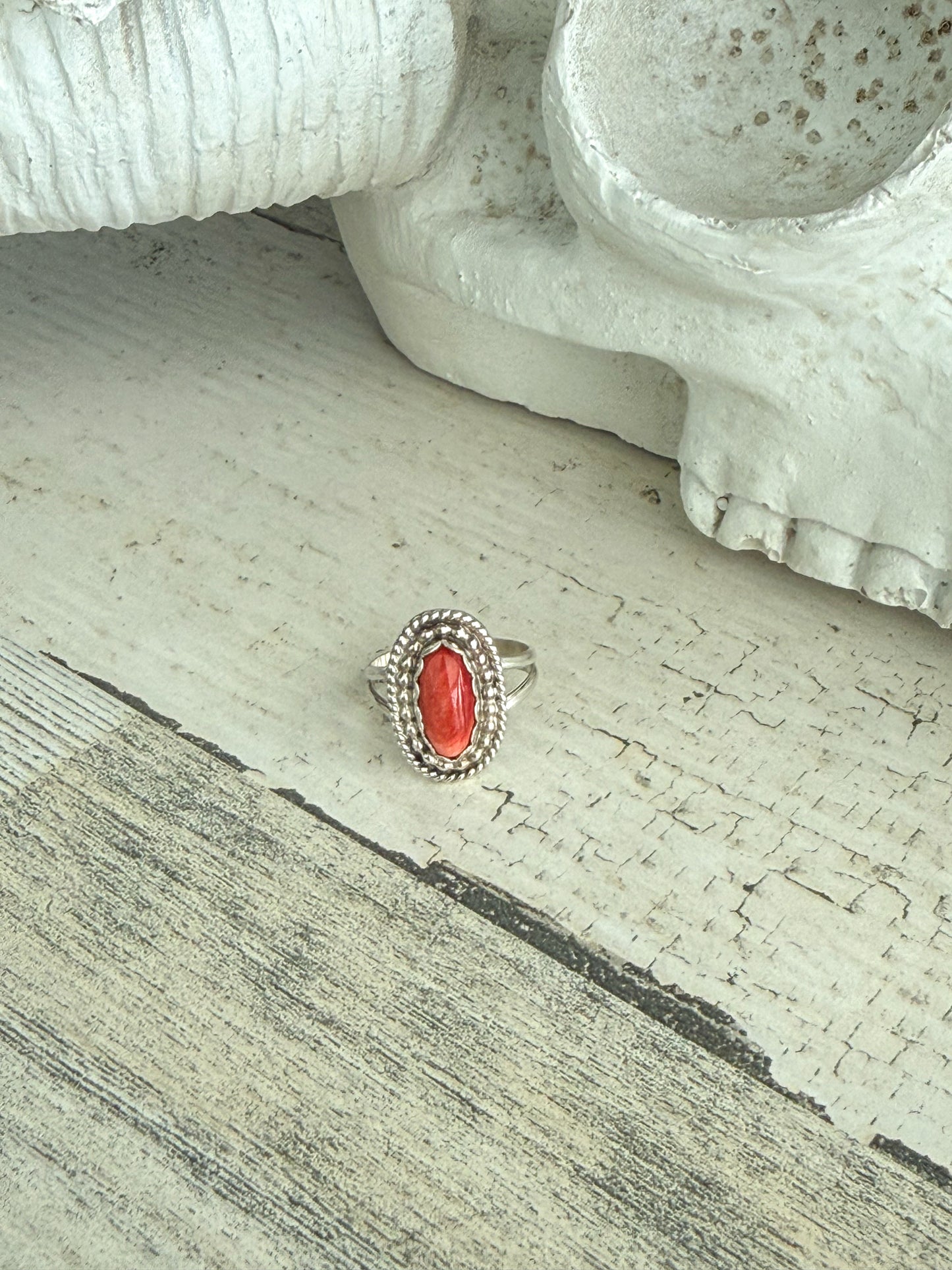 Native American Red Spiny Ring 6.5