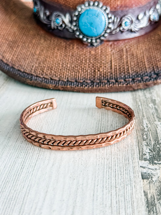 Native American Copper Cuff 7-1/8"