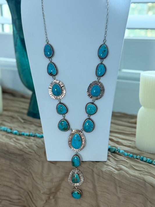 Native American Kingman Turquoise Lariat
