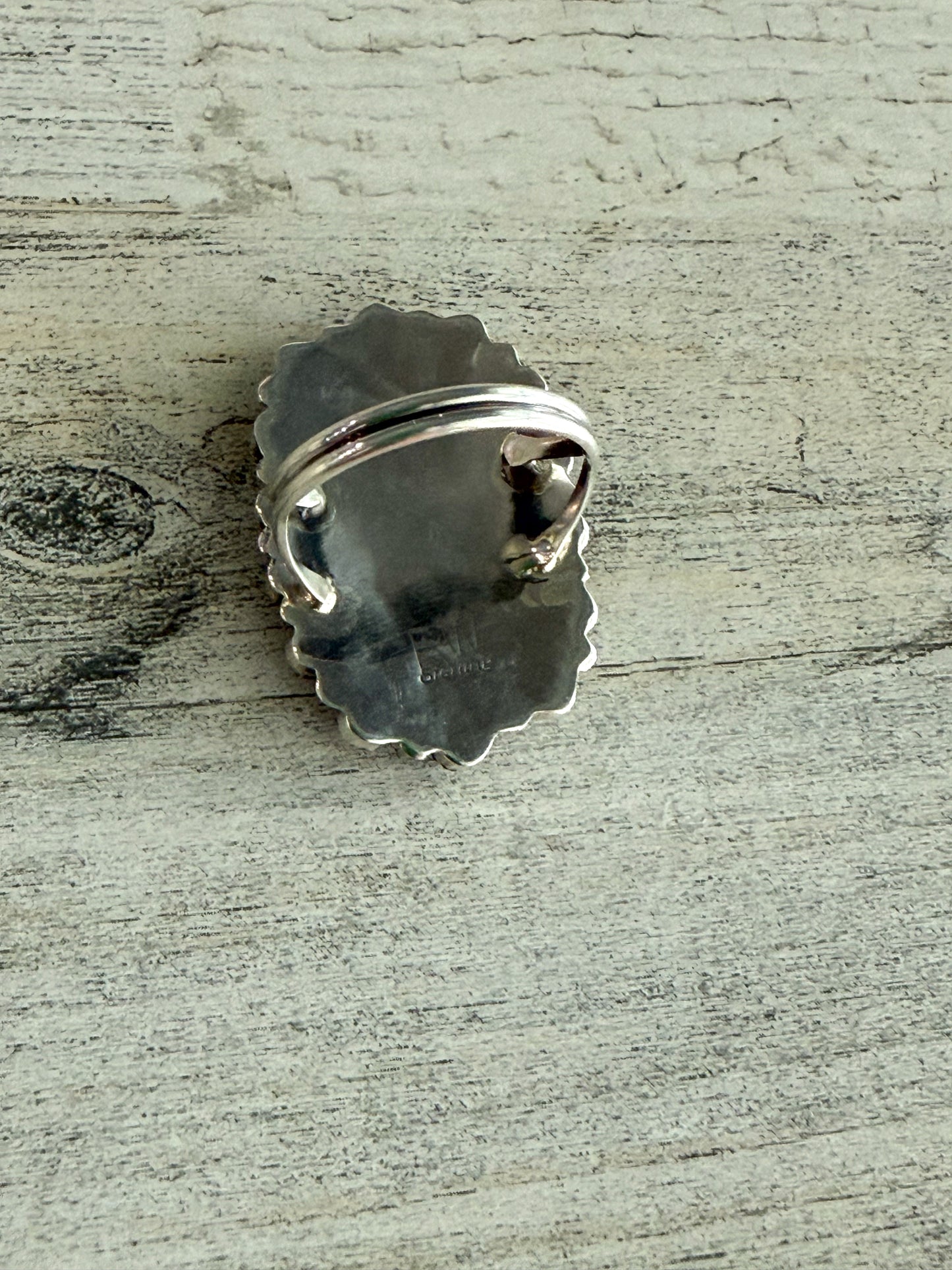 Native American White Buffalo Cluster Ring 9.5