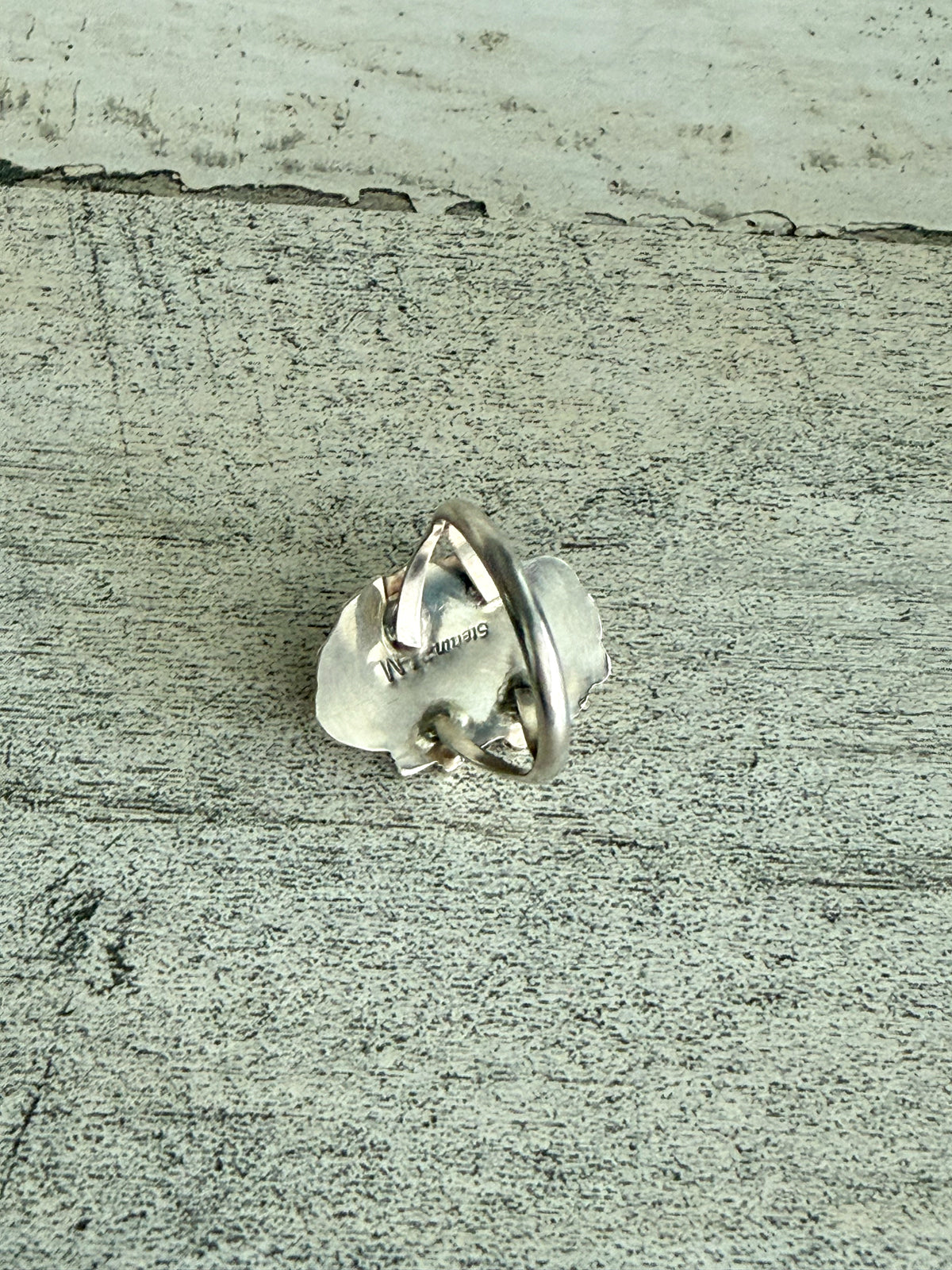 Native American Red Spiny Leaf Ring 8.25