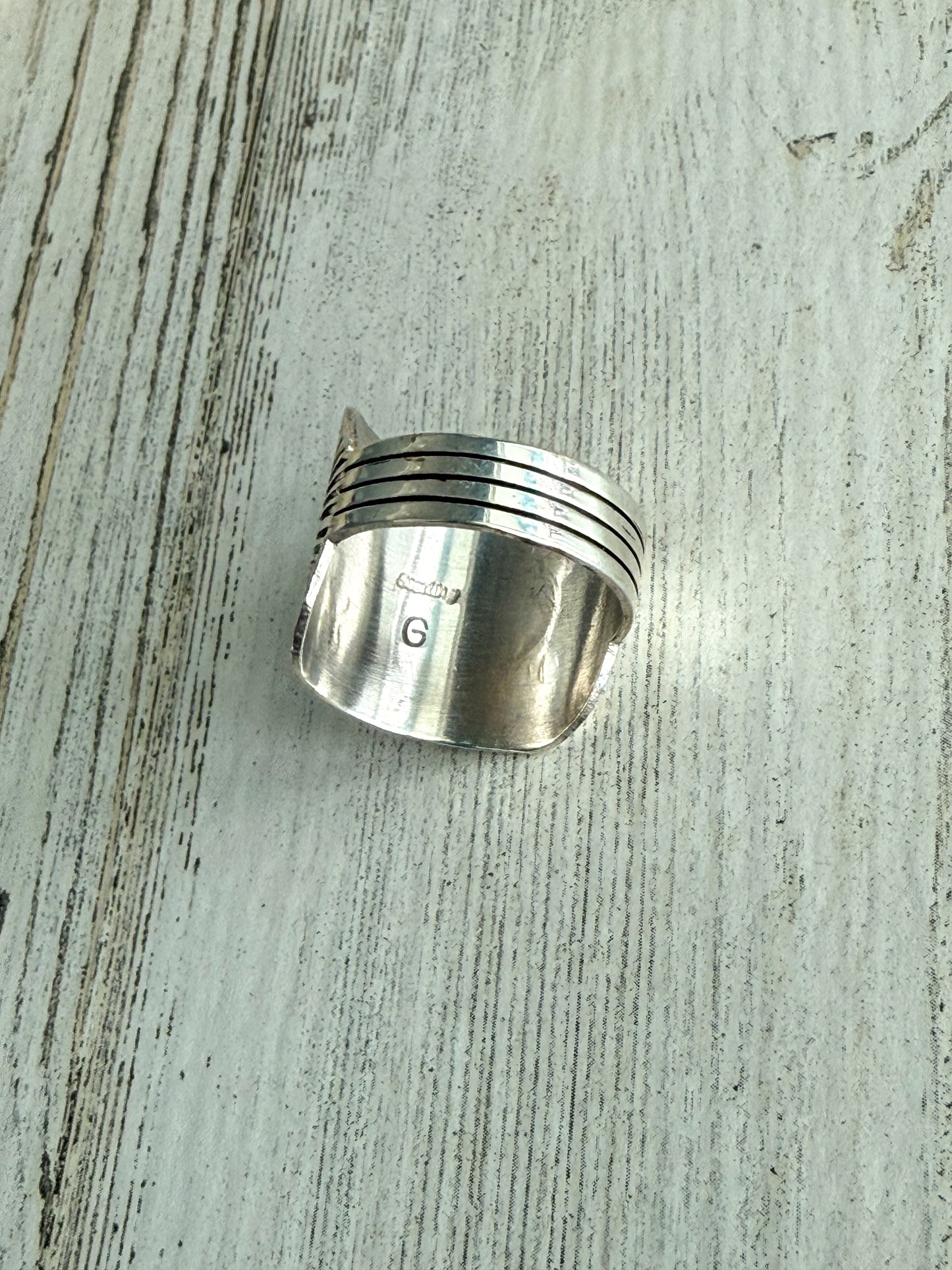 Native American Black Onyx Cigar Band Ring 13