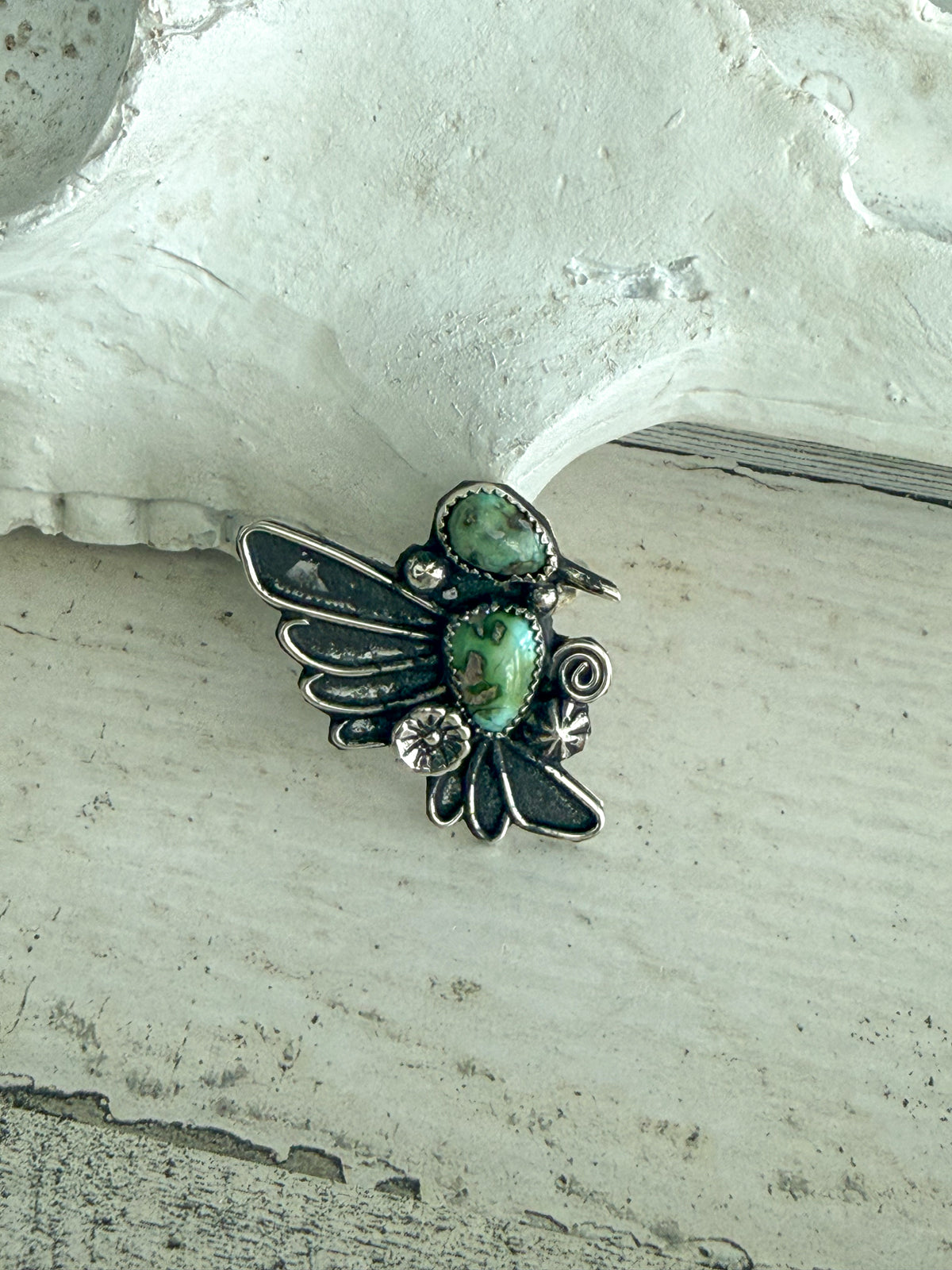 Native American Sonoran Gold Adjustable Hummingbird Ring