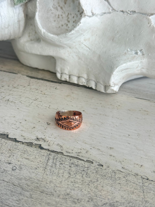 Native American Copper Etched Ring 8