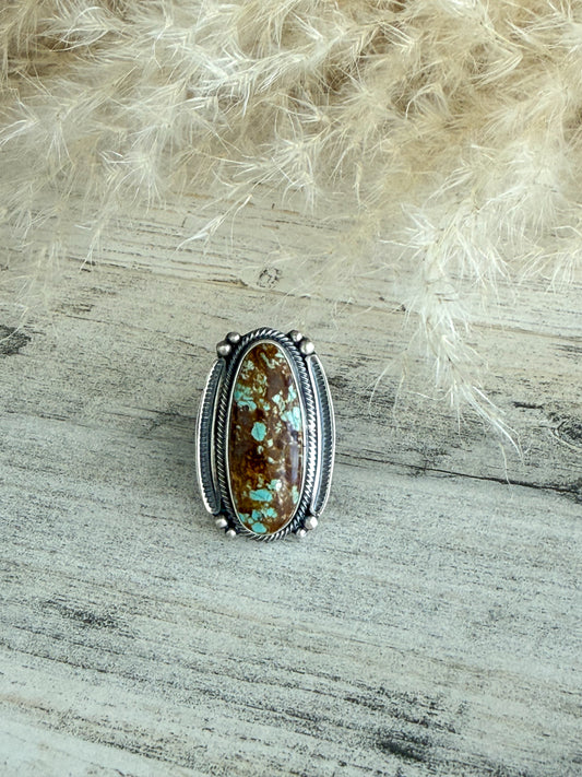 Native American #8 Turquoise Ring 6.5