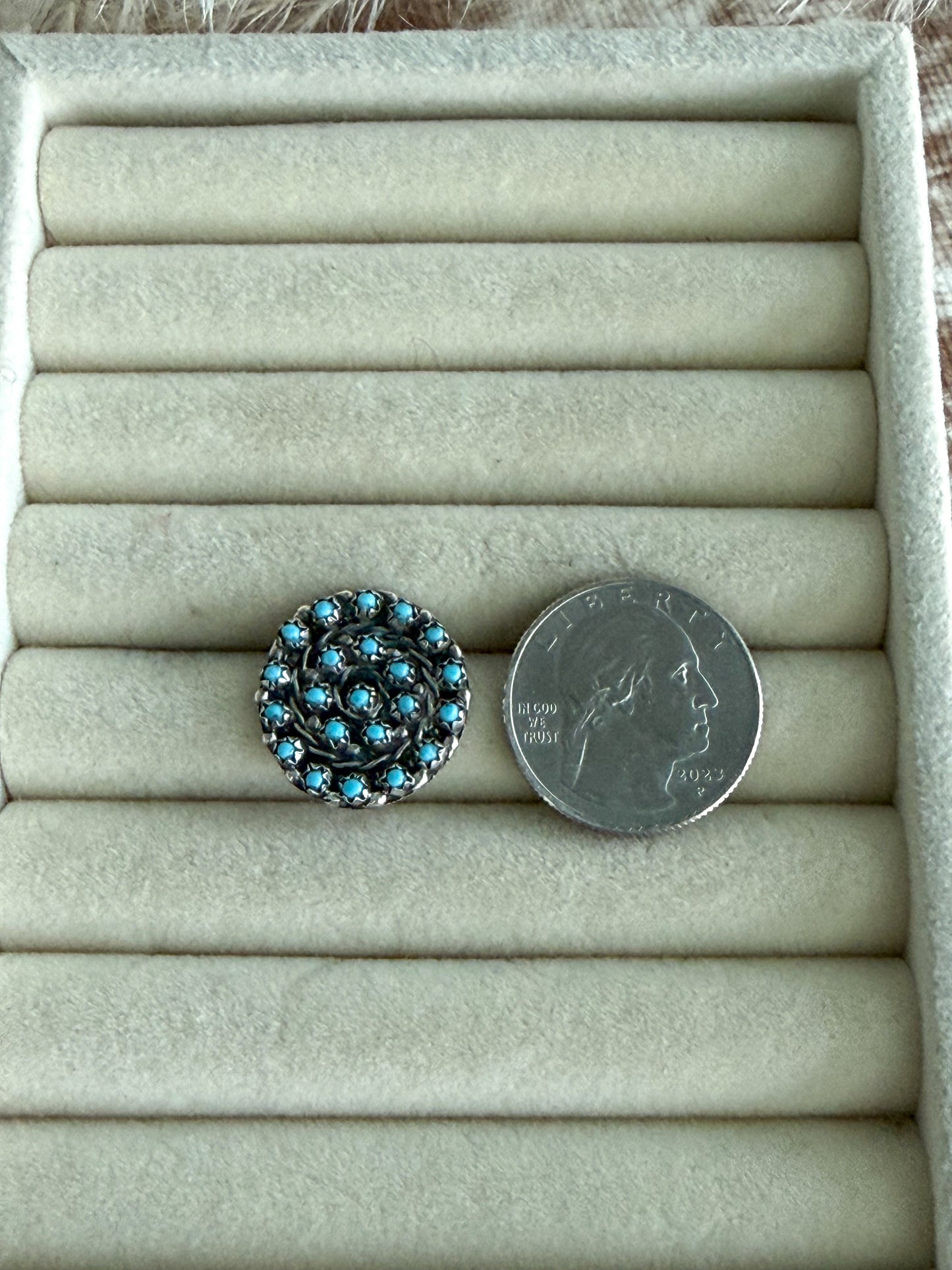 Native American Zuni Turquoise Cluster Earrings