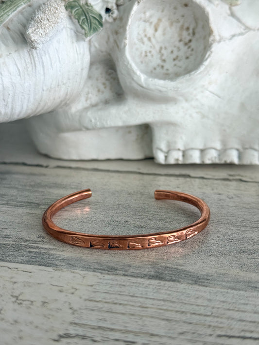Native American Copper Stamped Cuff 6.75”