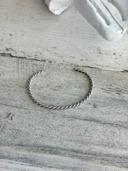 Native American Sterling Silver Stacker Cuff 6.25"