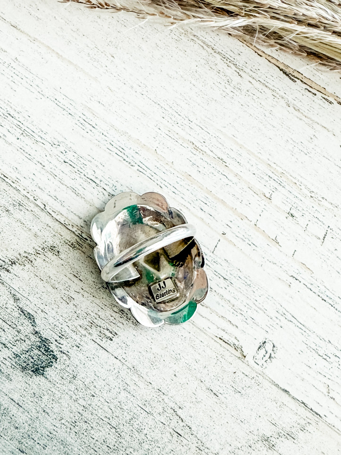 Native American Concho Stamped Ring 12.5