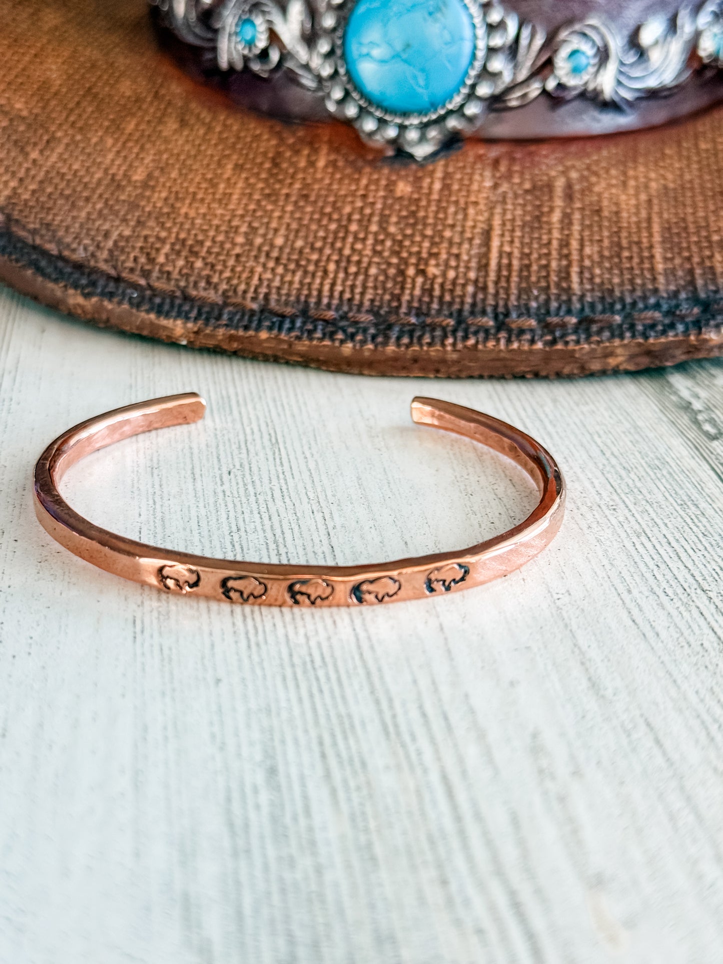 Native American Copper Bracelet 6.75"