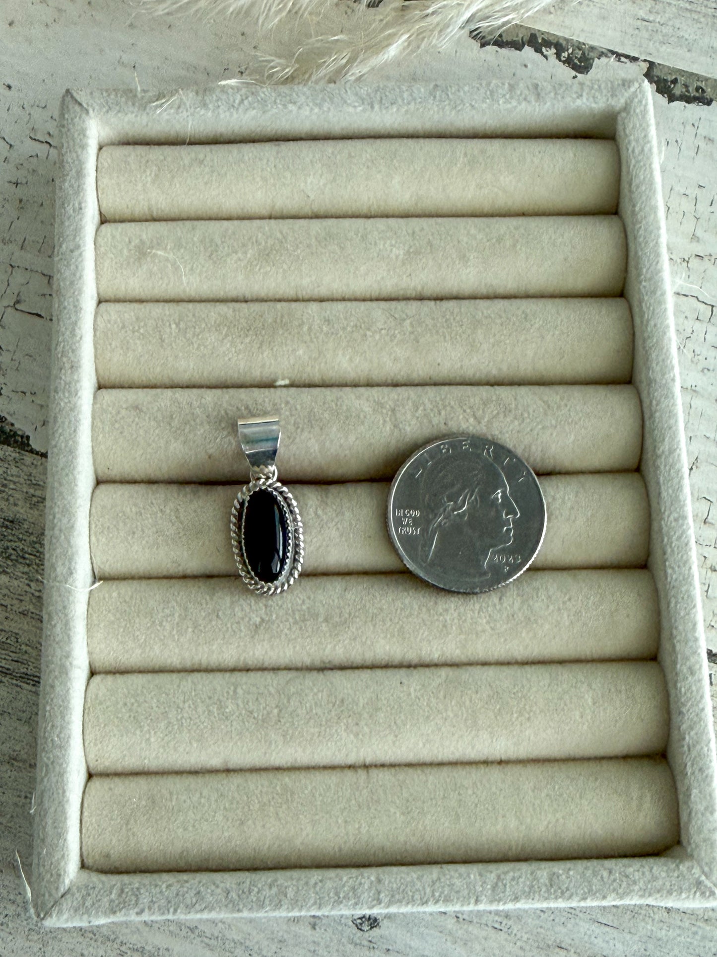 Native American Black Onyx Pendant