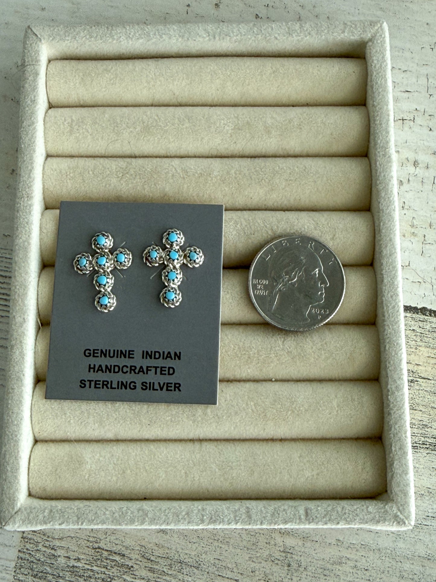 Native American Turquoise Cross Earrings