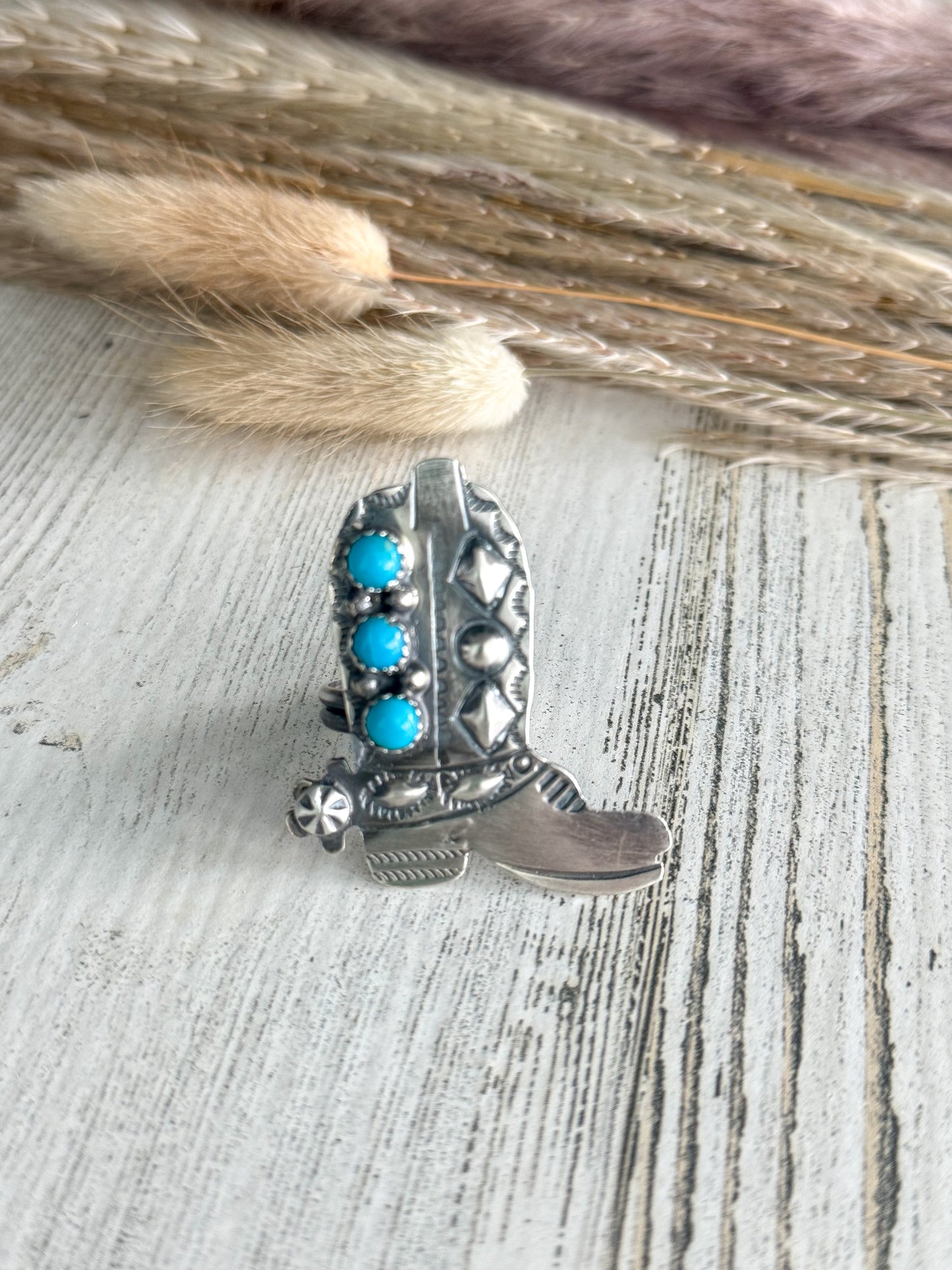 Native American Turquoise Boot Adjustable Ring