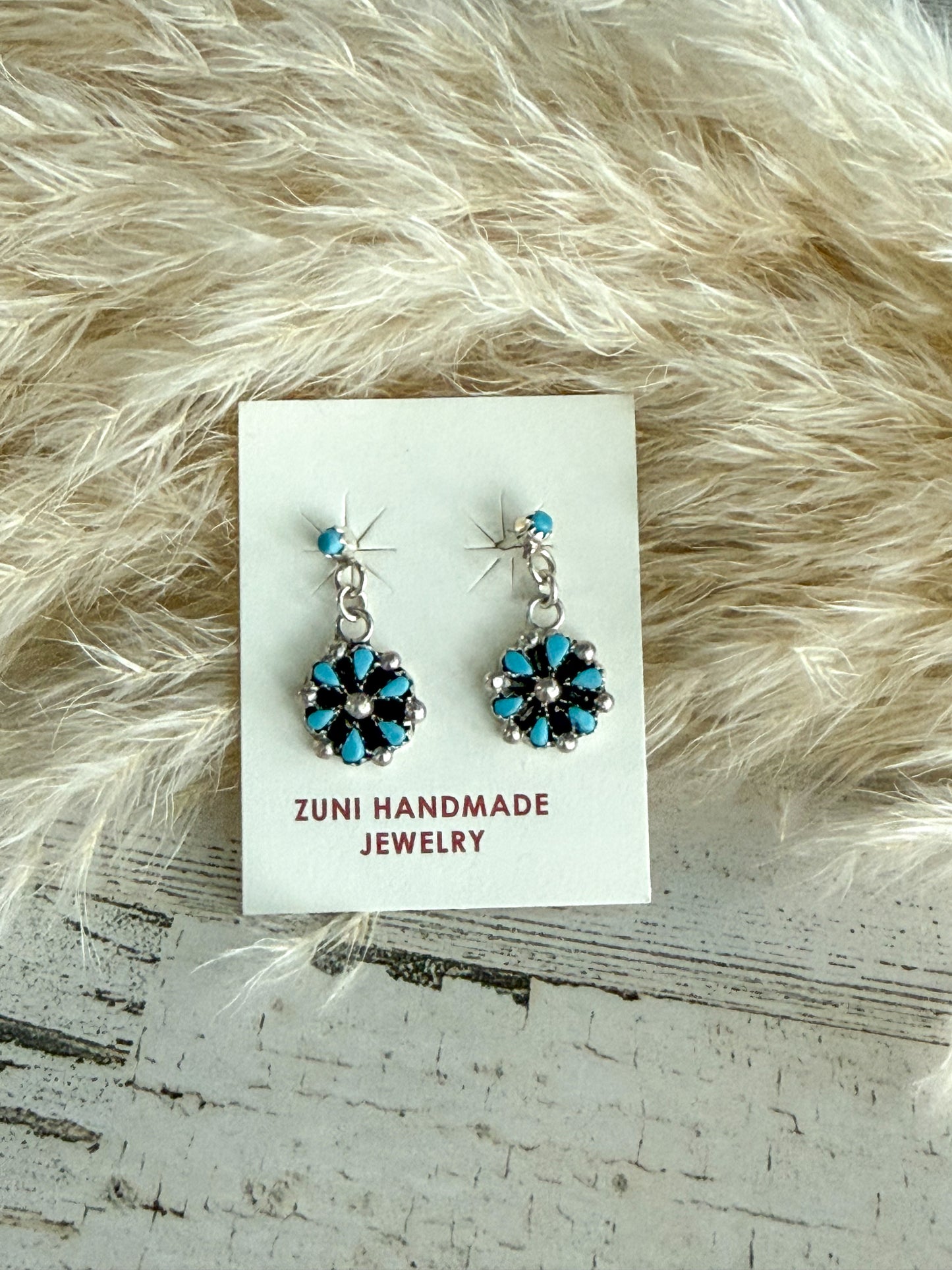 Native American Kingman Cluster Earrings
