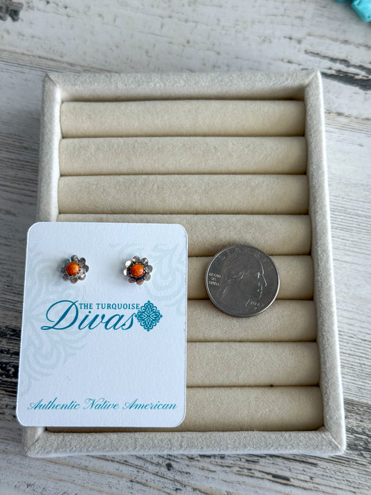 Native American Orange Spiny Studs