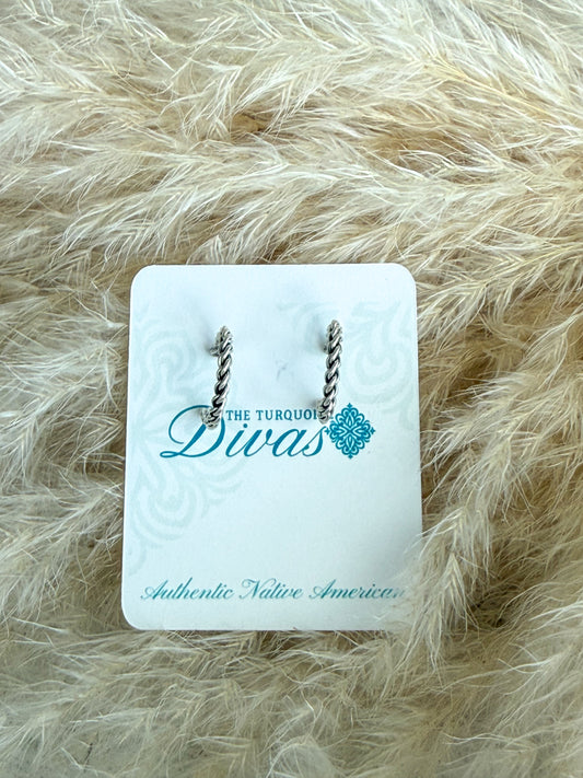 Native American Sterling Silver Hoop Earrings
