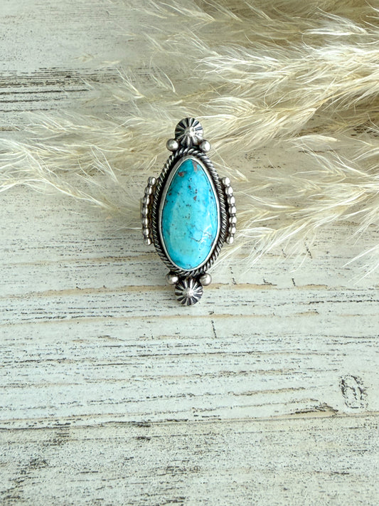 Native American Fox Turquoise Ring 8