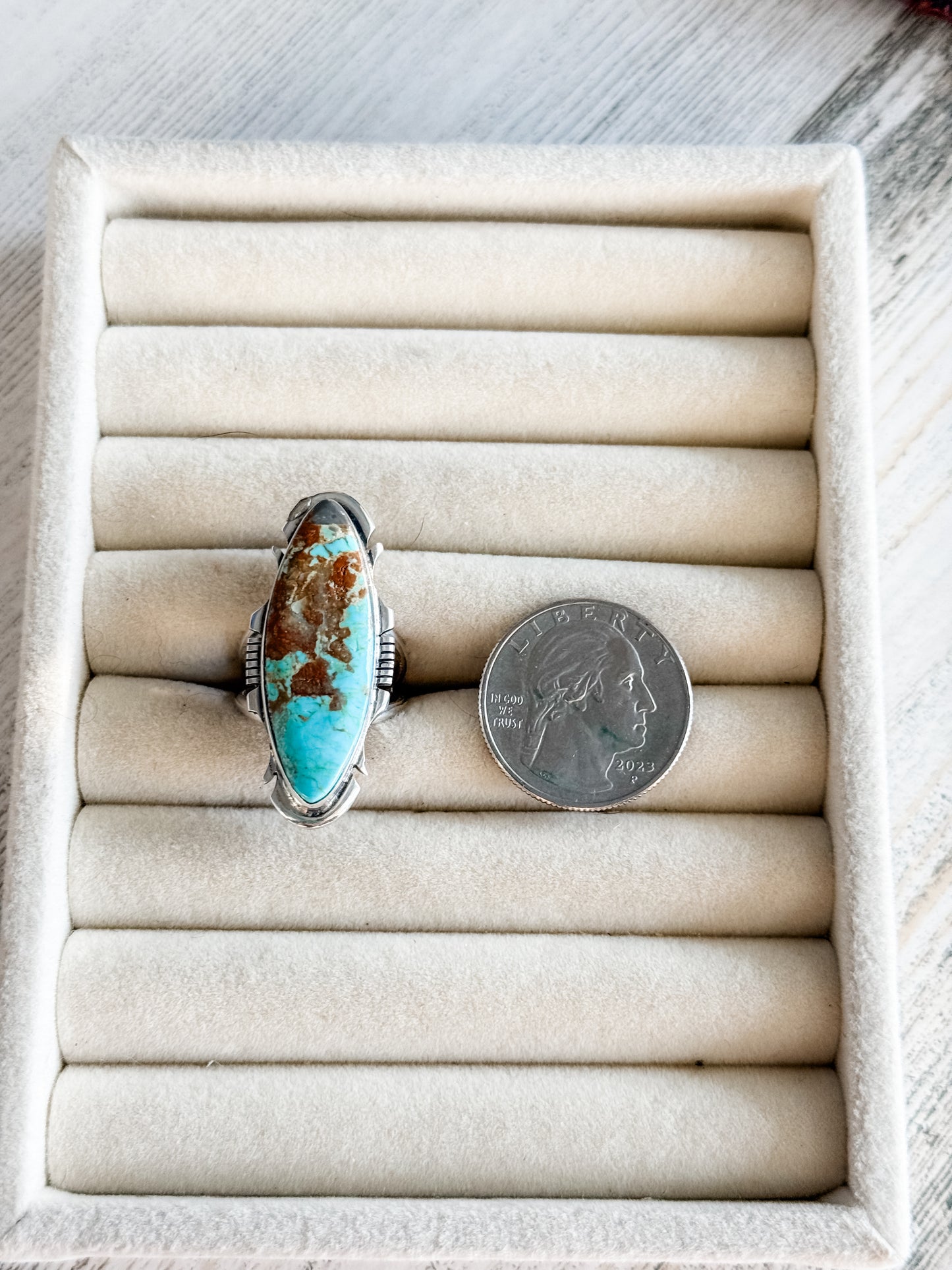 Native American #8 Turquoise Ring 7.5