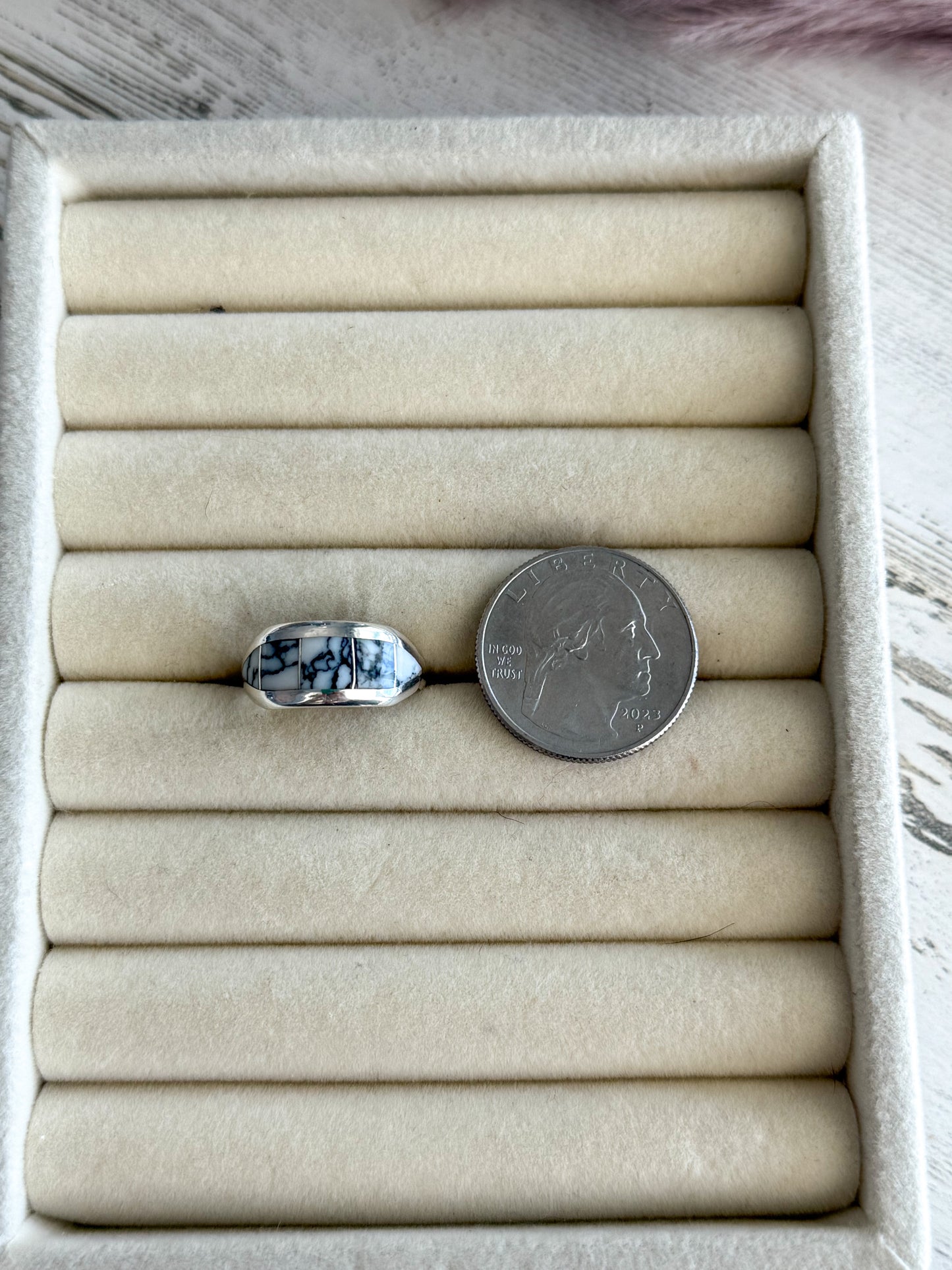 Native American White Buffalo Ring 8