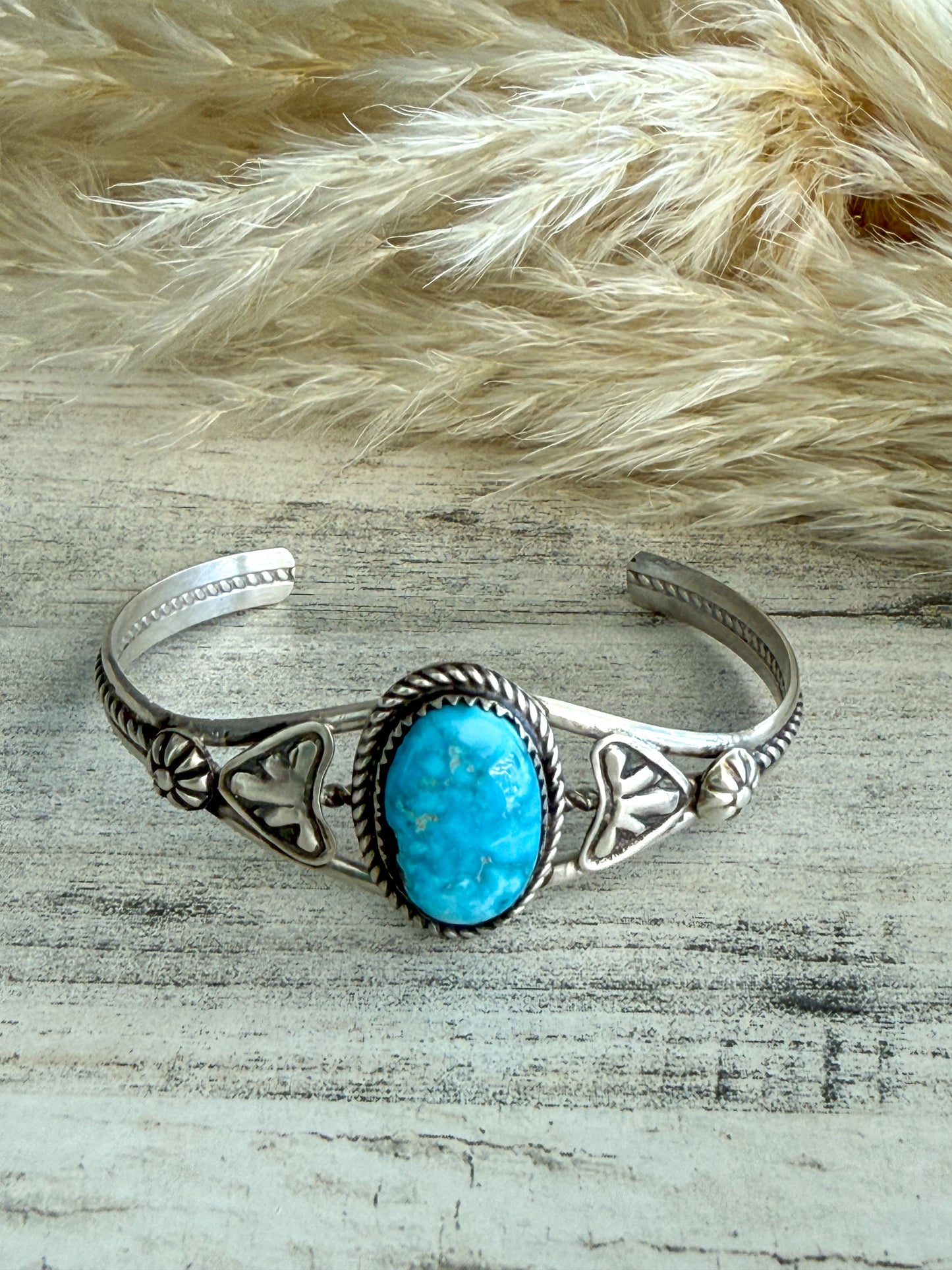 Native American Blue Bird Turquoise Cuff