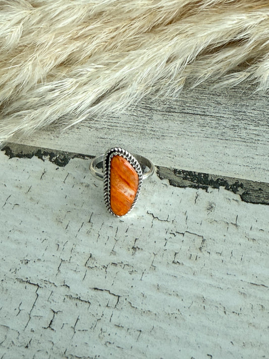 Native American Orange Spiny Ring 7