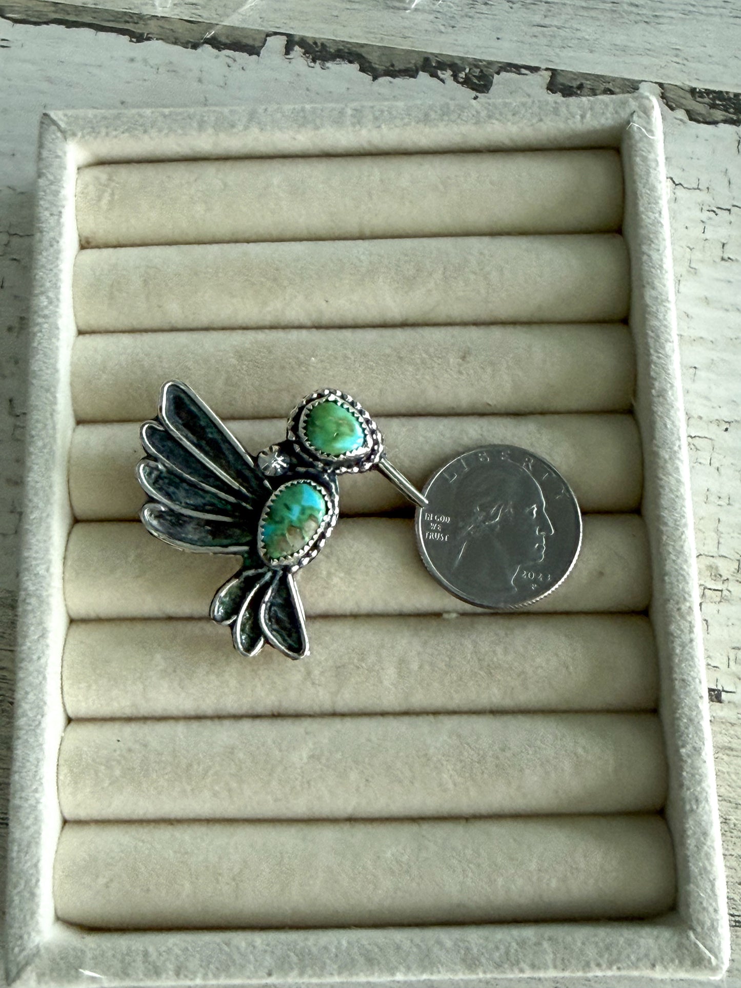 Native American Sonoran Gold Hummingbird Adjustable Ring